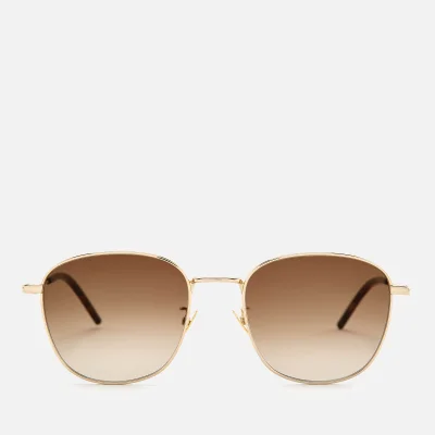 Saint Laurent Square Frame Sunglasses - Gold