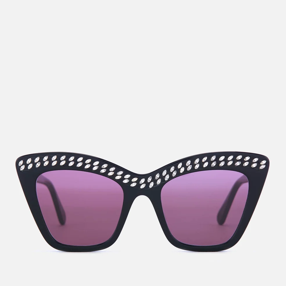 Stella McCartney Women's Chain Cat-Eye Frame Sunglasses - Black Image 1