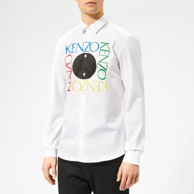 KENZO Men's Slim Fit Logo Shirt - White