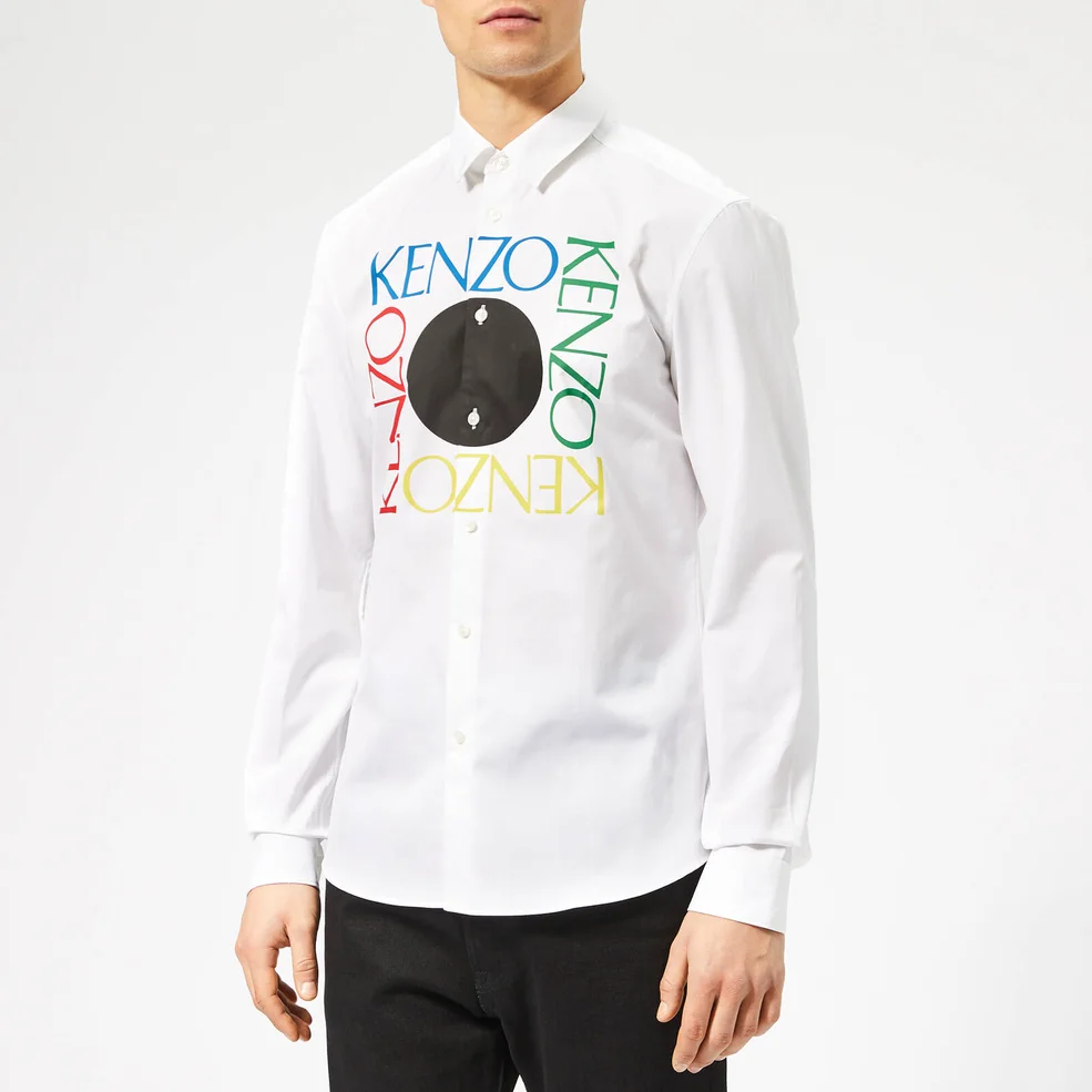 KENZO Men's Slim Fit Logo Shirt - White Image 1