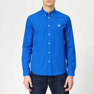 KENZO Men's Casual Fit Poplin Shirt - Cobalt