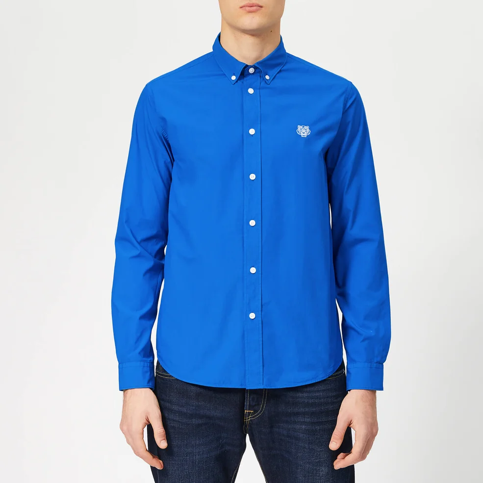 KENZO Men's Casual Fit Poplin Shirt - Cobalt Image 1