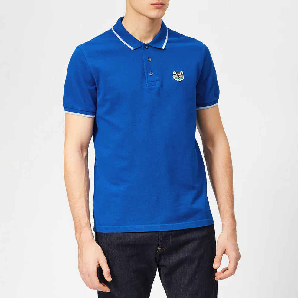 KENZO Men's Tipped Polo Shirt - French Blue Image 1