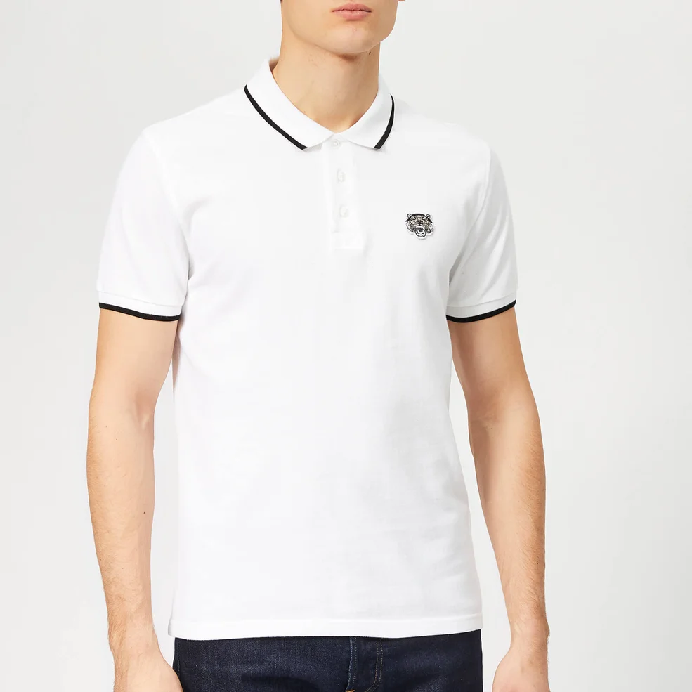 KENZO Men's Tipped Polo Shirt - White Image 1