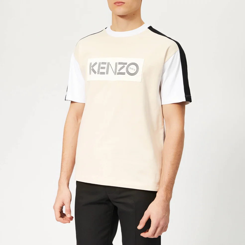 KENZO Men's Colour Block T-Shirt - Cream Image 1