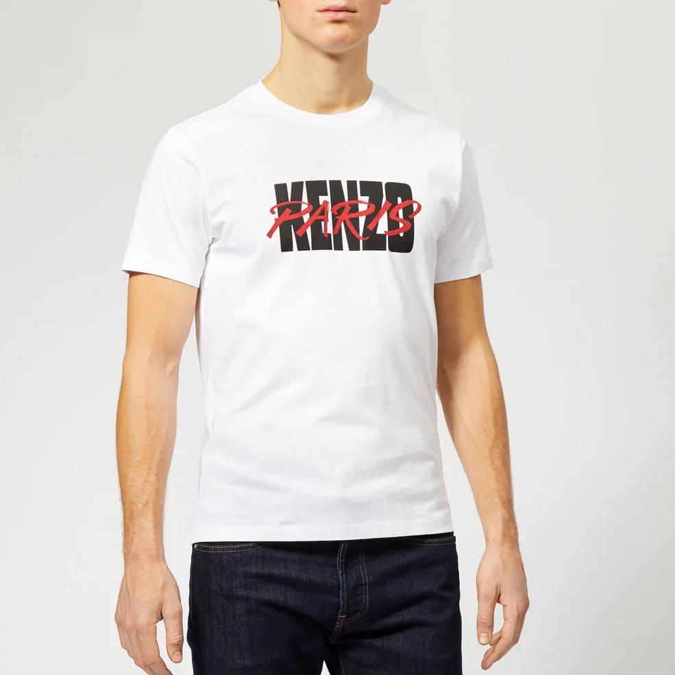 KENZO Men's Paris Logo T-Shirt - White Image 1