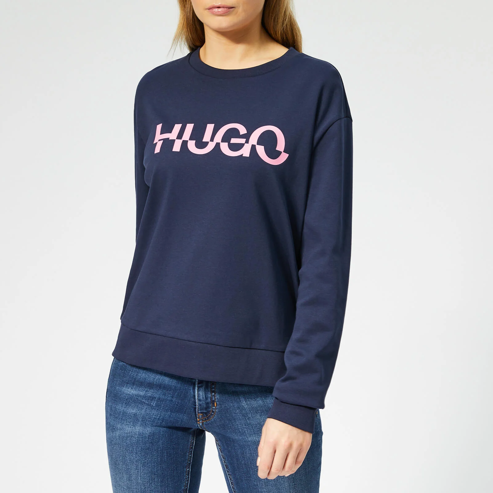 HUGO Women's Nicci Logo Sweatshirt - Open Blue Image 1