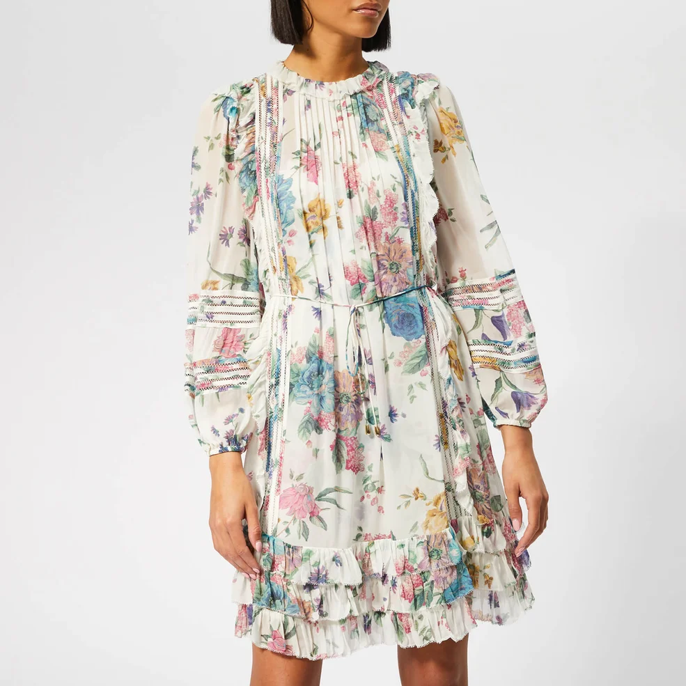 Zimmermann Women's Ninety-Six Linear Mini Dress - Cream Blossom Image 1