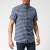 Lacoste Men's Oxford Check Short Sleeve Shirt - Inkwell/Iberis - Image 1