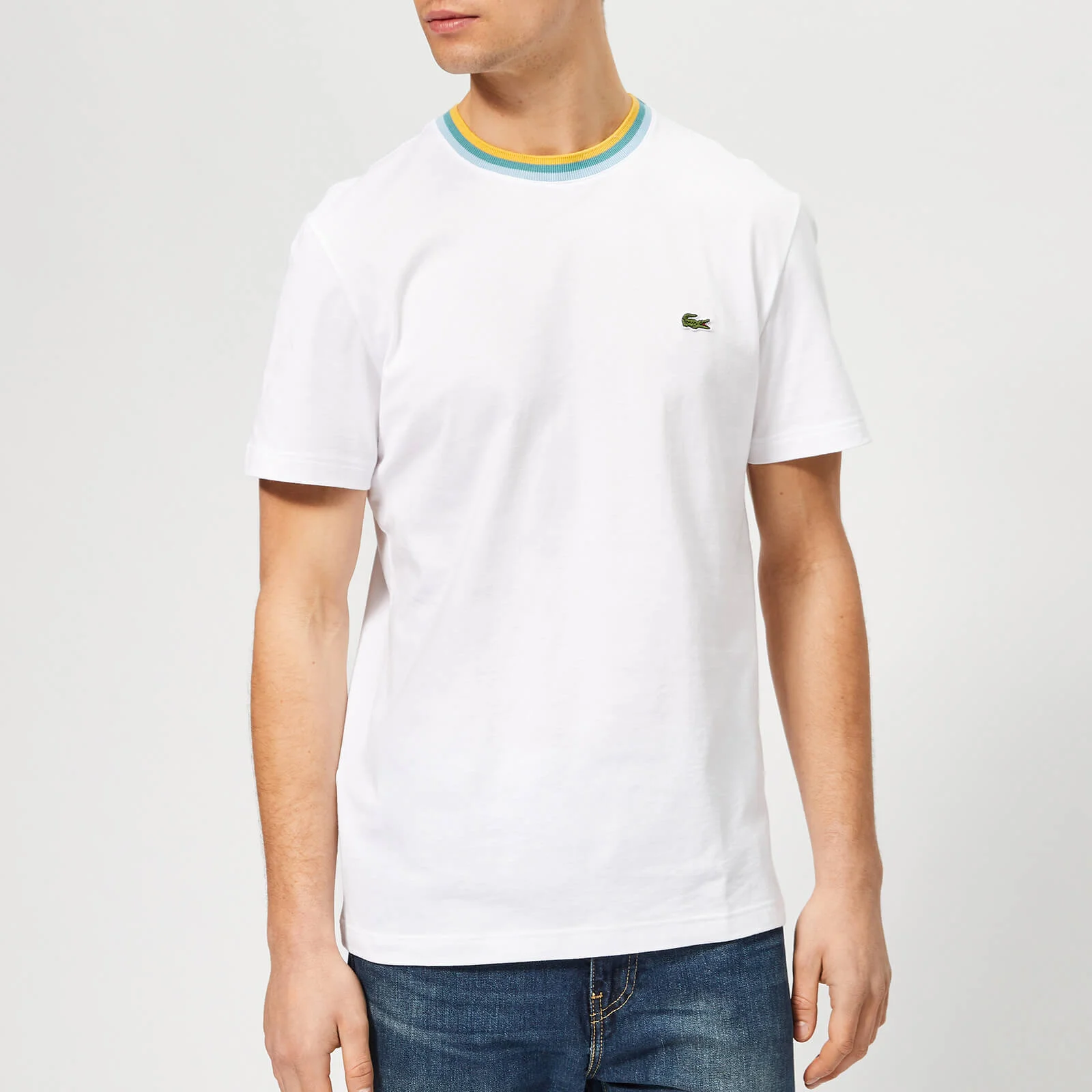 Lacoste Men's Contrast Collar T-Shirt - White Image 1