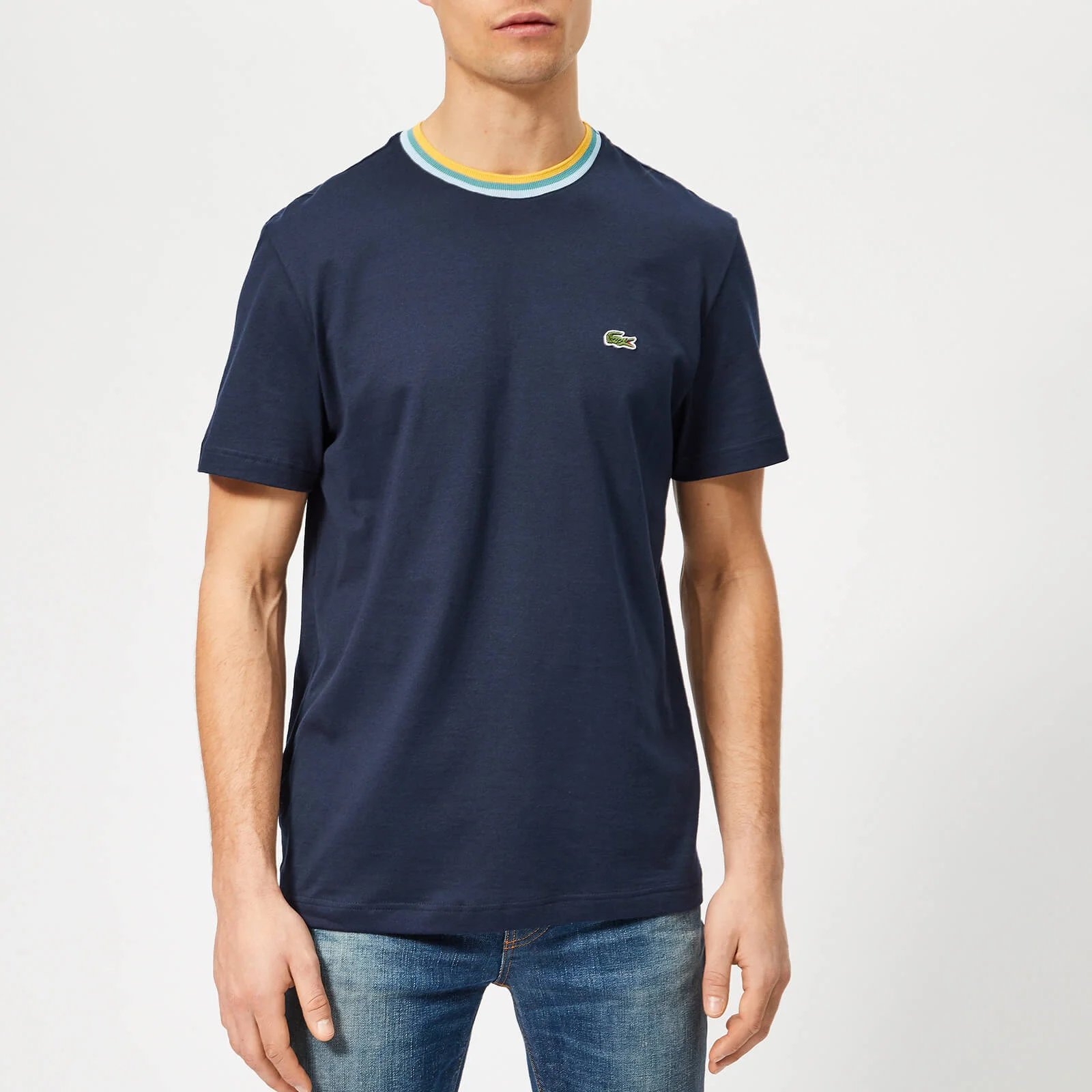 Lacoste Men's Contrast Collar T-Shirt - Navy Image 1