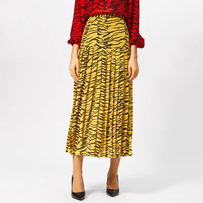 RIXO Women's Tina Tiger Skirt - Mustard Black