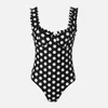 RIXO Women's Valentina Polka Dot Swimsuit - Black - Image 1