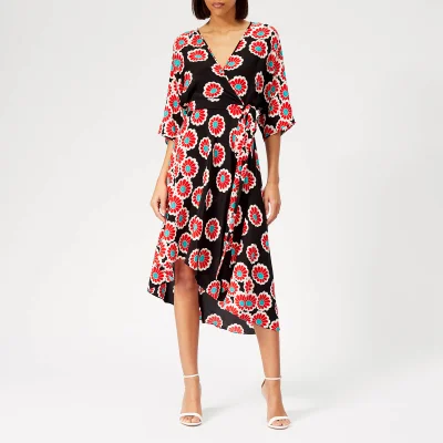 Diane von Furstenberg Women's Eloise Dress - Kimono Blossom Black