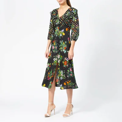 RIXO Women's Bonnie Floral Spot Dress - Black/Multi