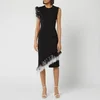 Christopher Kane Women's DNA Feather Midi Dress - Black - Image 1