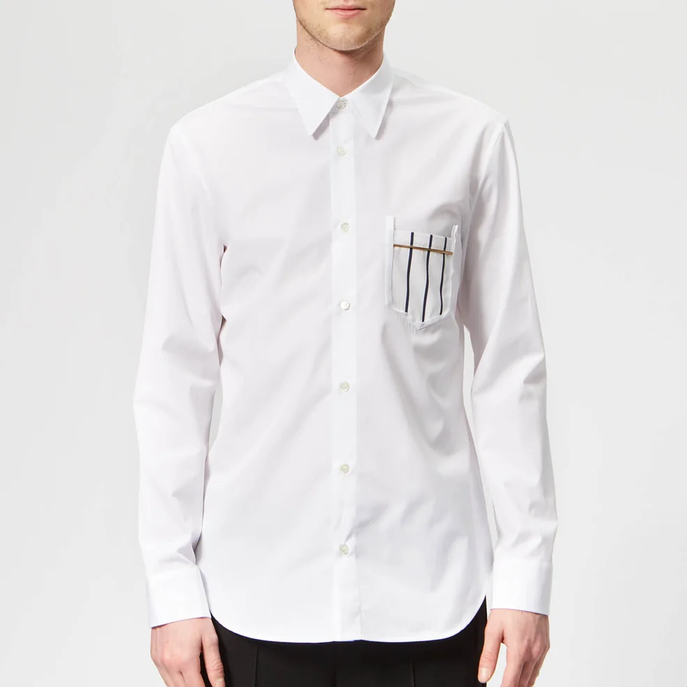 Maison Margiela Men's Slim Fit Cotton Poplin Shirt - White Image 1