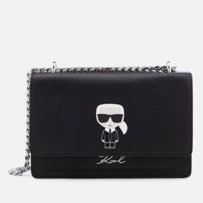 Karl Lagerfeld Women's K/Ikonik Metal Lock Shoulder Bag - Black