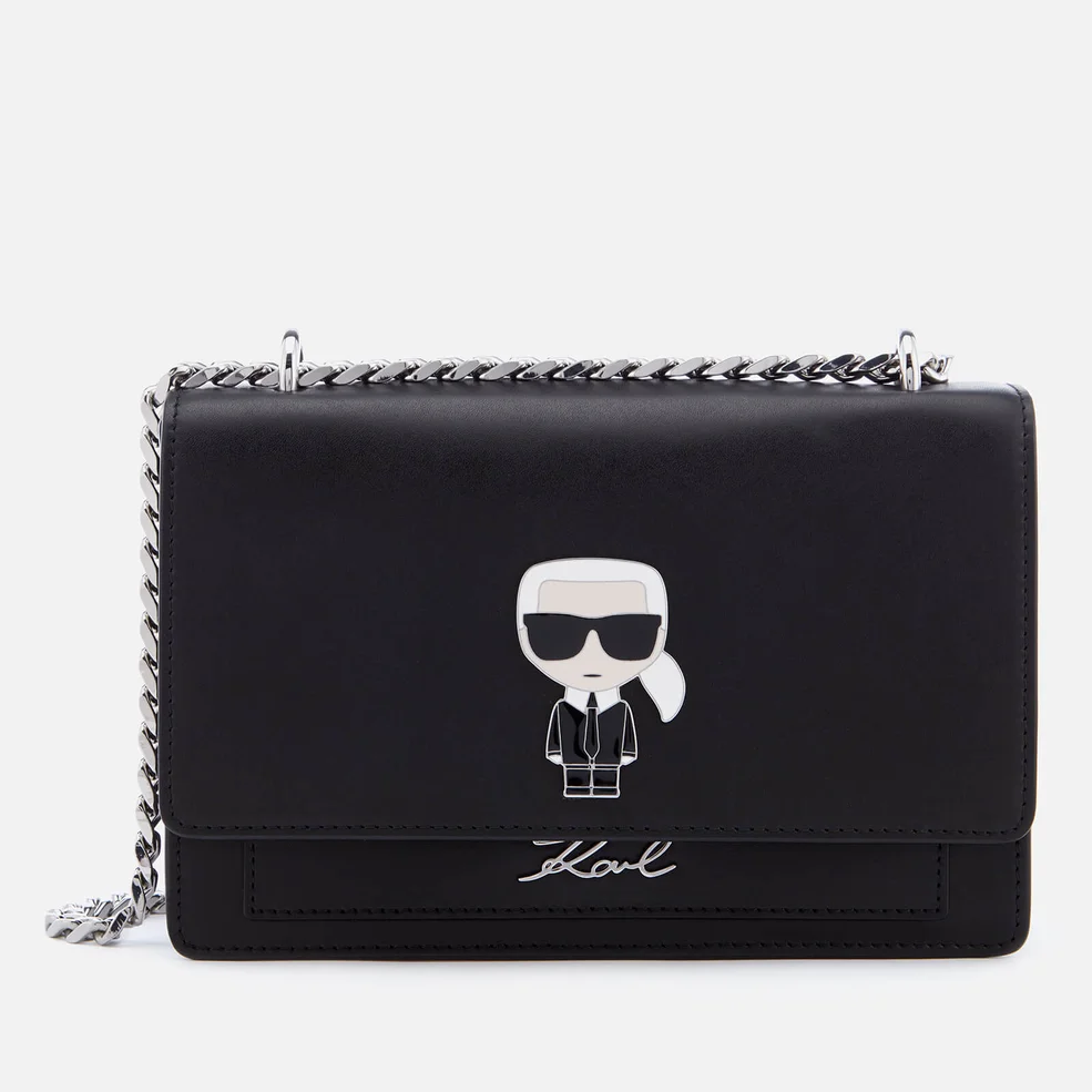 Karl Lagerfeld Women's K/Ikonik Metal Lock Shoulder Bag - Black Image 1