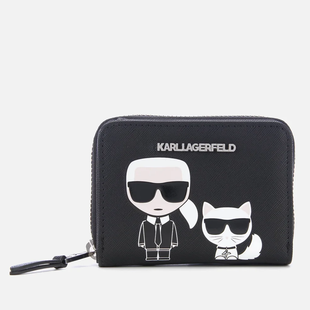 Karl Lagerfeld Women's K/Ikonik Small Zip Wallet - Black Image 1