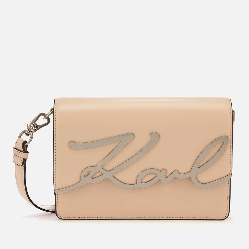 Karl Lagerfeld Women's K/Signature Shoulder Bag - Biscuit Image 1
