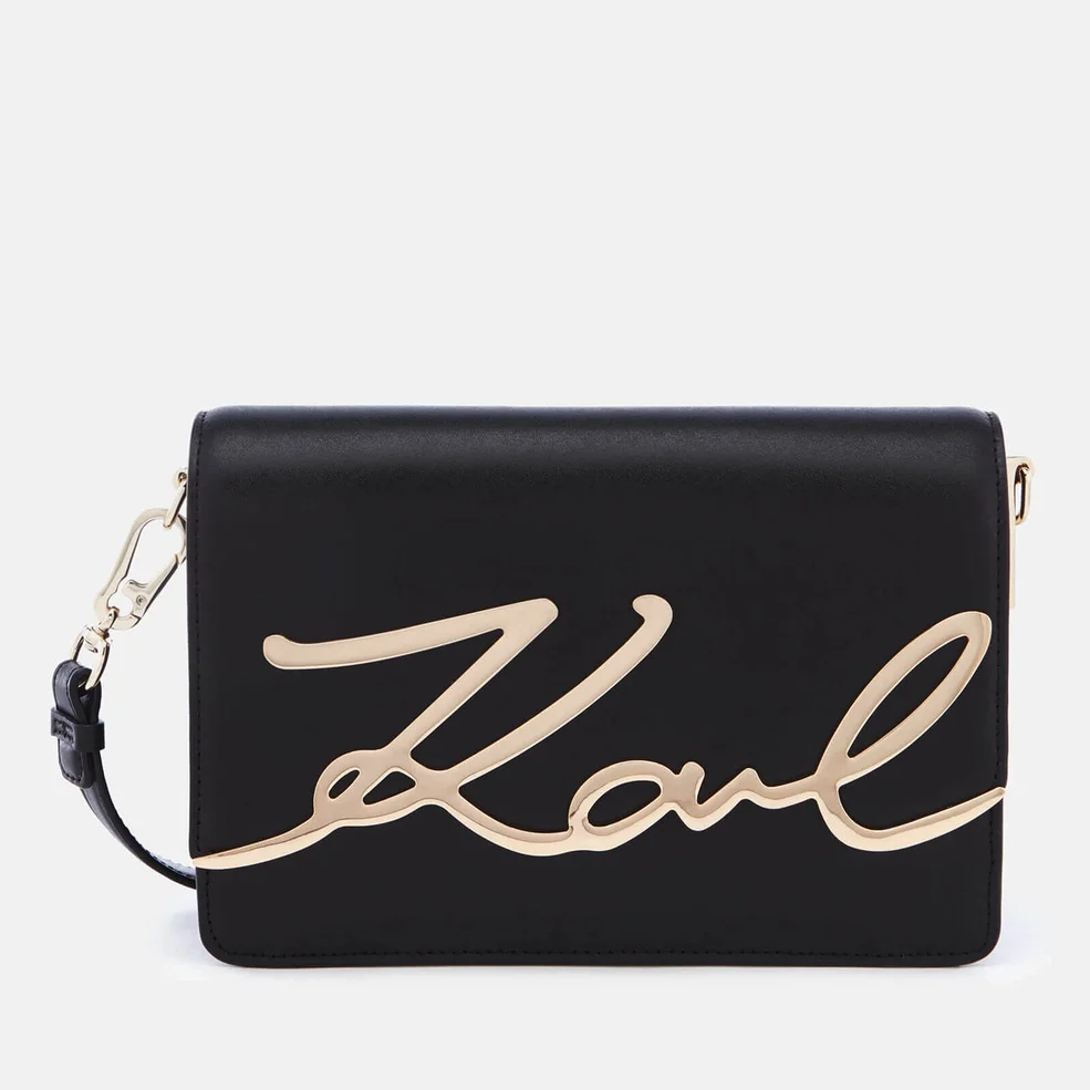 Karl Lagerfeld Women's K/Signature Shoulder Bag - Black/Gold Image 1