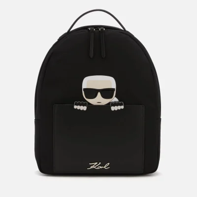 Karl Lagerfeld Women's K/Ikonik Nylon Small Backpack - Black