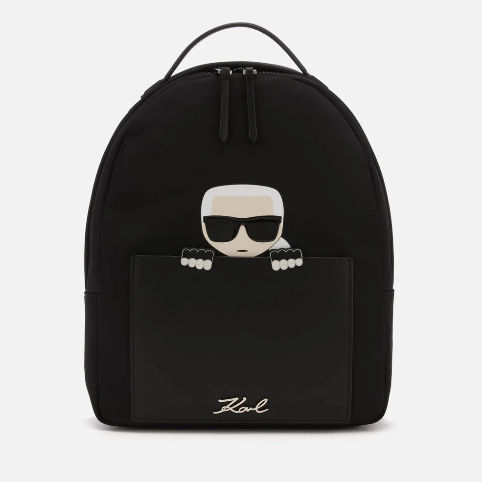 Karl Lagerfeld Women's K/Ikonik Nylon Small Backpack - Black Image 1