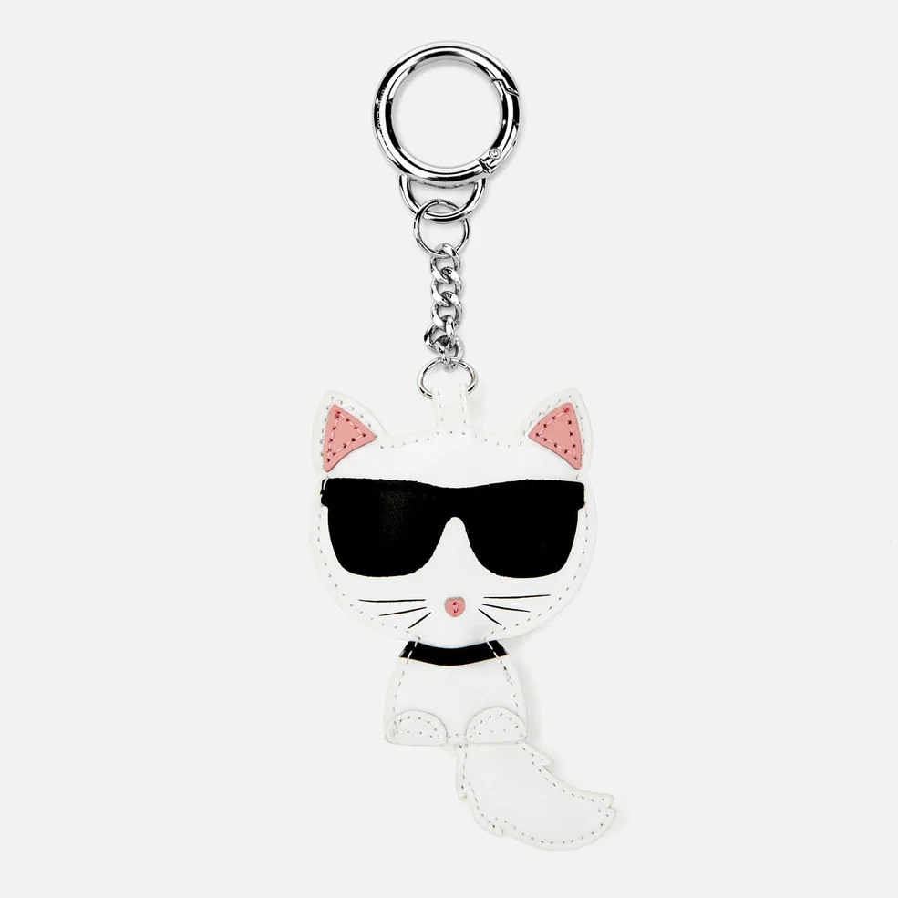 Karl Lagerfeld Women's Leather Choupette Keychain - White Image 1