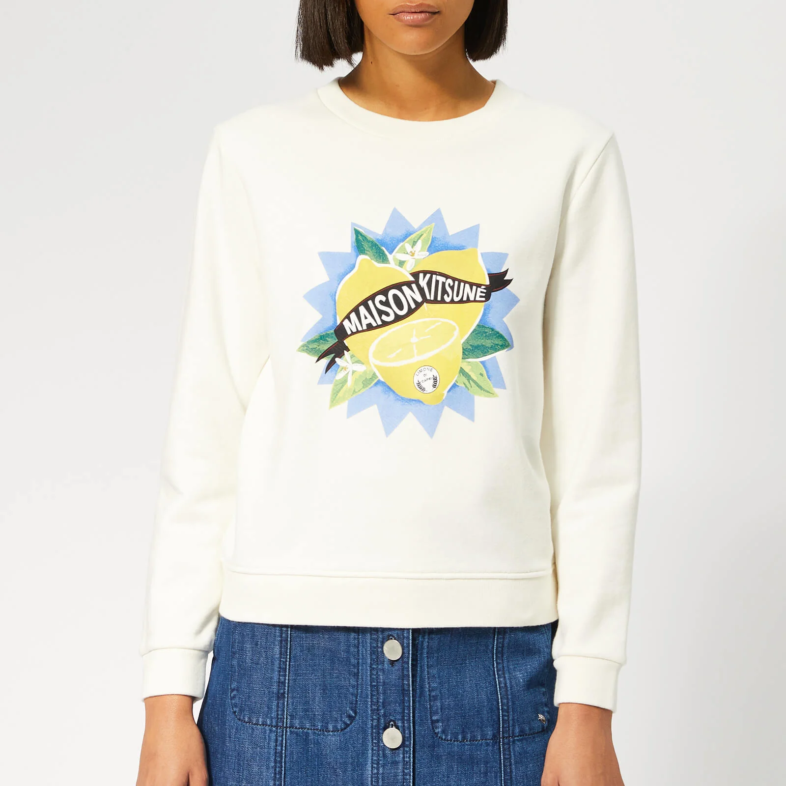Maison Kitsuné Women's Limone Sweatshirt - Ecru Image 1
