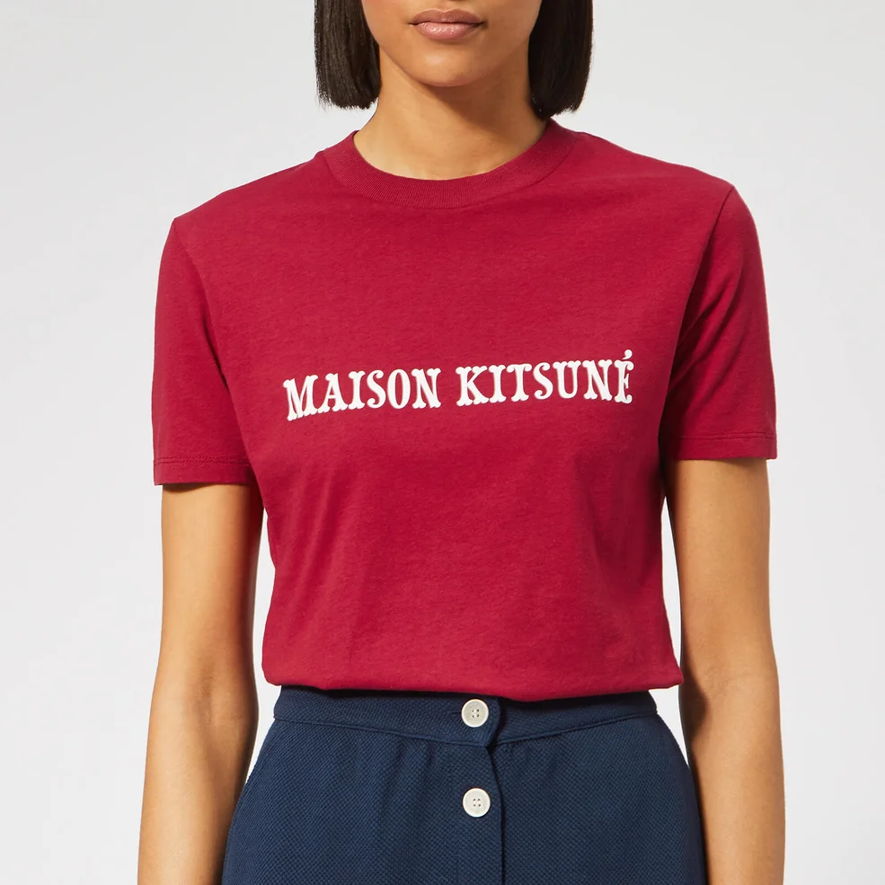 Maison Kitsuné Women's T-Shirt - Red Image 1
