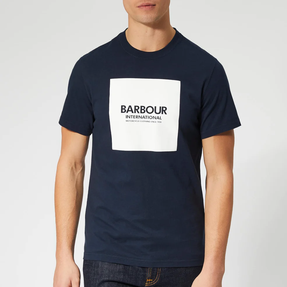 Barbour International Men's Block T-Shirt - Navy Image 1