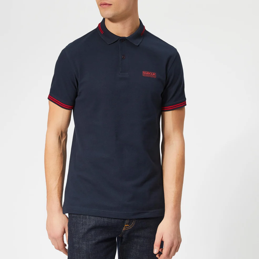 Barbour International Men's Essential Tipped Polo Shirt - Navy Image 1