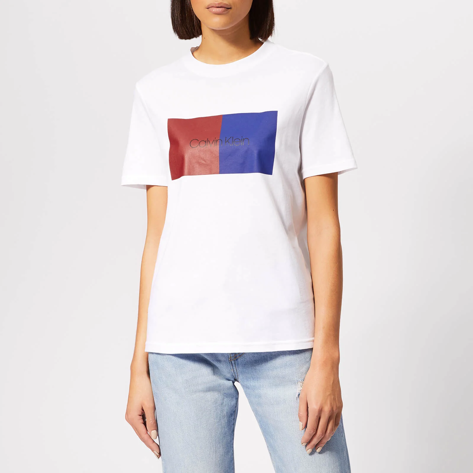 Calvin Klein Women's Duo Print T-Shirt - White Image 1