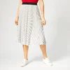 Karl Lagerfeld Women's Pleated Logo Midi Skirt - Karl Stripe BW Print - Image 1