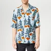 Acne Studios Men's Simon Pine Print Camp Collar Shirt - Pale Blue/Orange - Image 1