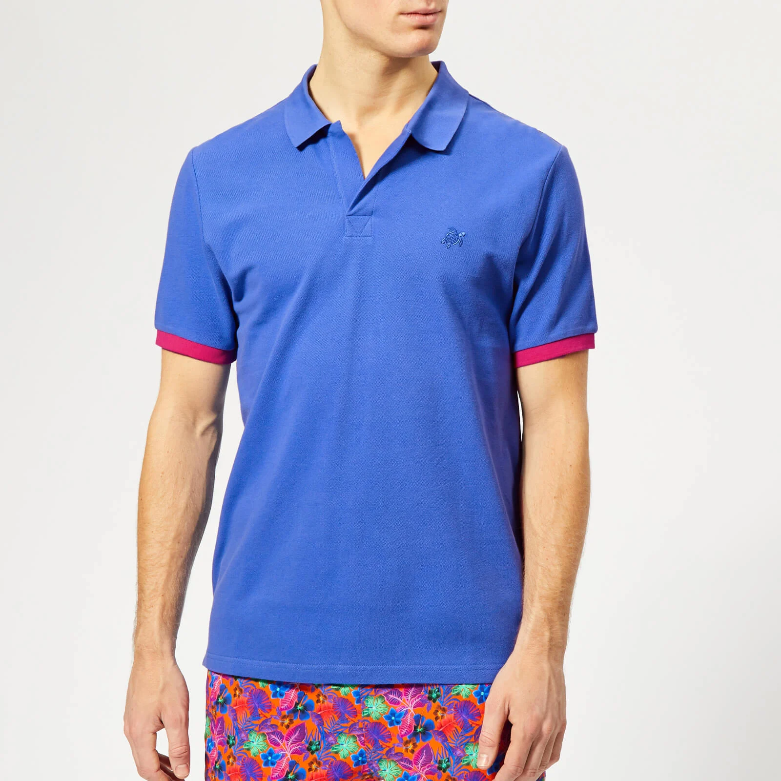 Vilebrequin Men's Palatin Collar Logo Polo Shirt - Sea Blue Image 1