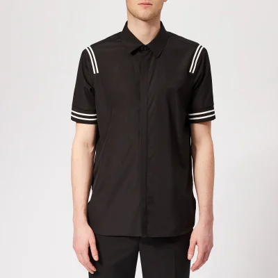 Neil Barrett Men's Varsity Stripe Short Sleeve Shirt - Black/White