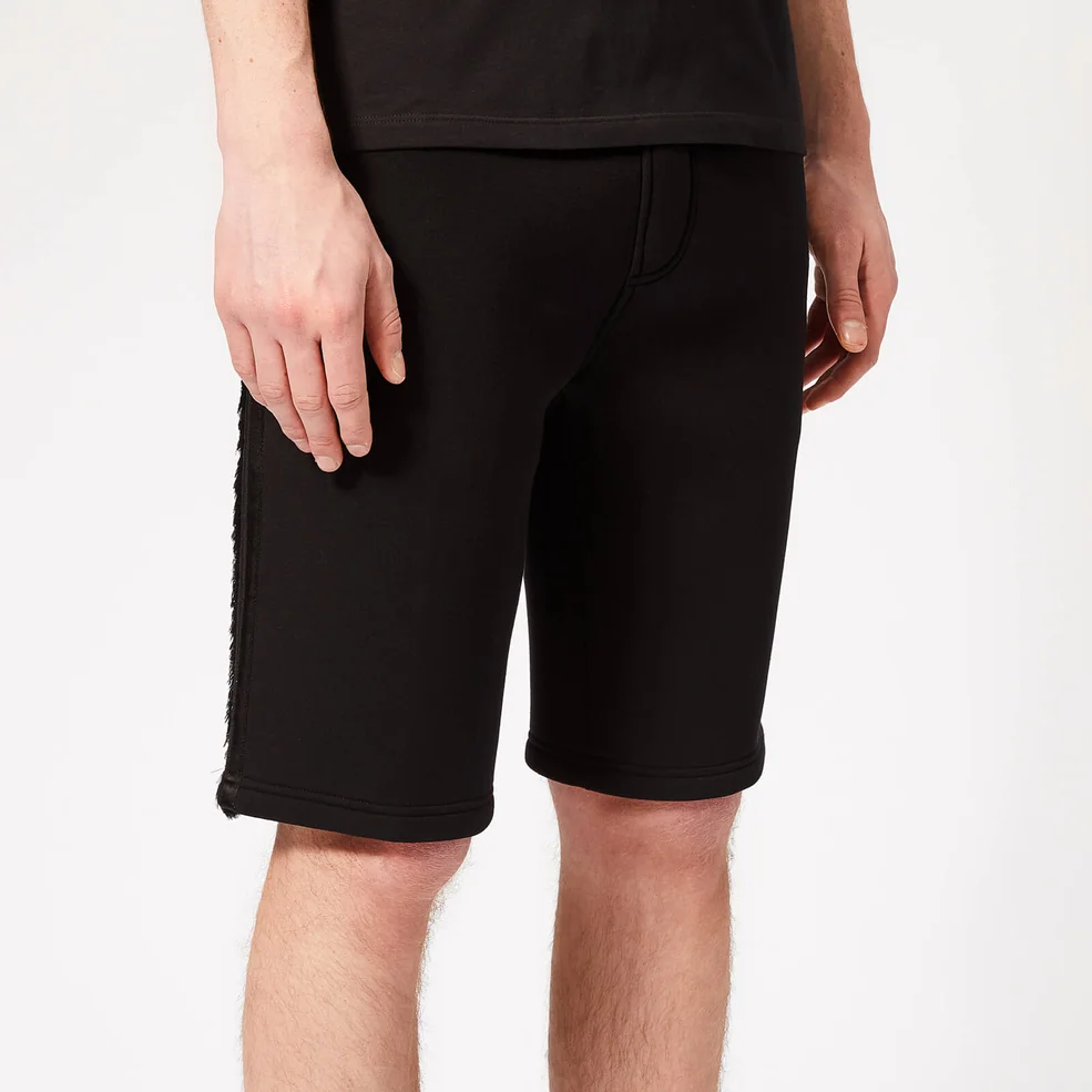 Neil Barrett Men's Double Nastro Sweat Shorts - Black/Black Image 1