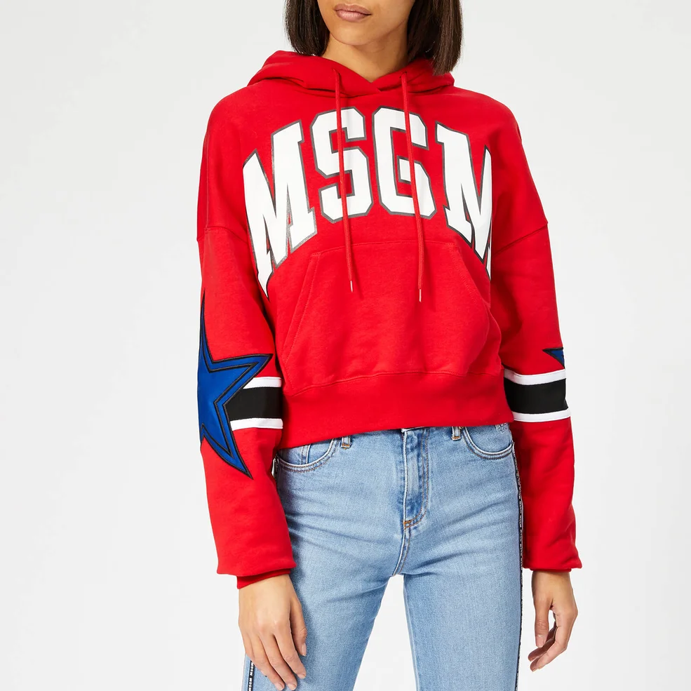 MSGM Women's Block Colour Hoodie - Red Image 1