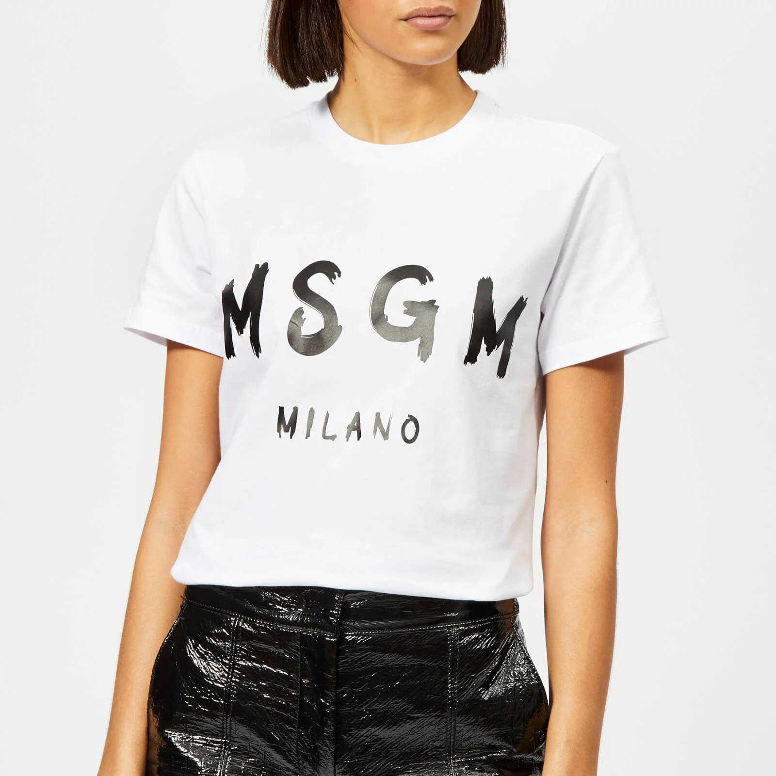 MSGM Women's Graffiti Logo T-Shirt - White Image 1