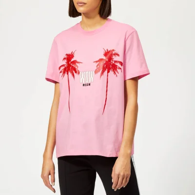 MSGM Women's Palm Logo T-Shirt - Pink