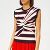 MSGM Women's Sleeveless Striped Jersey Top - White - Image 1