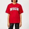 MSGM Women's College Logo T-Shirt - Red - Image 1