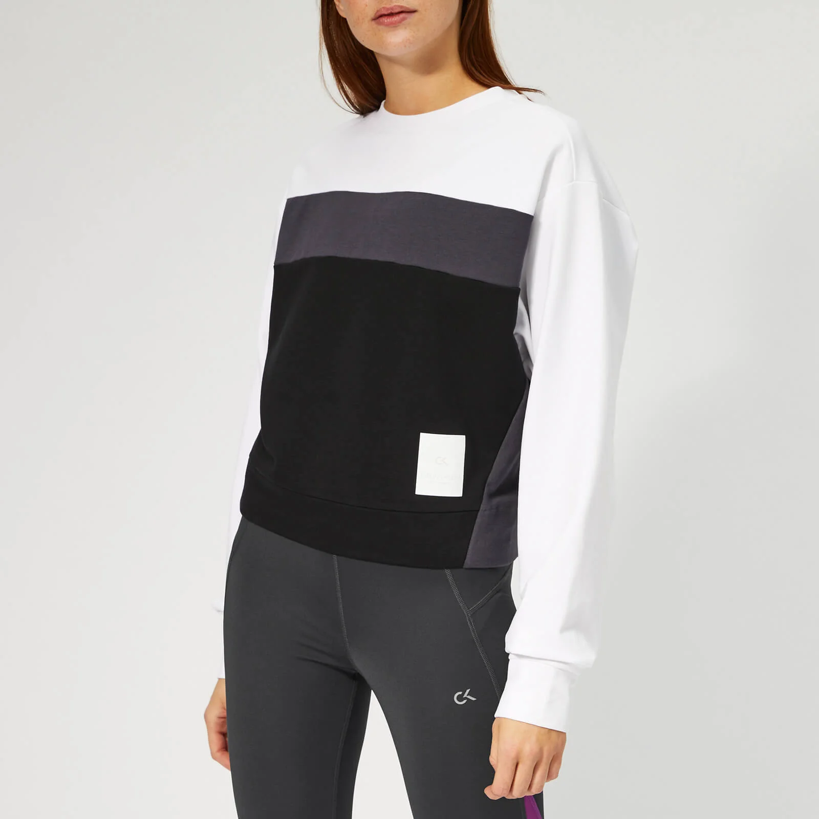 Calvin Klein Performance Women's Pullover Blocked Sweatshirt - Bright White Image 1