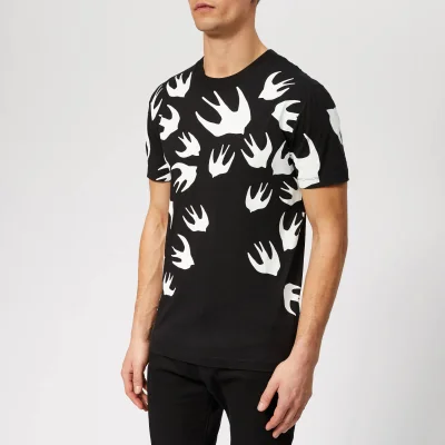 McQ Alexander McQueen Men's Swallow Swarm Pigment T-Shirt - Darkest Black