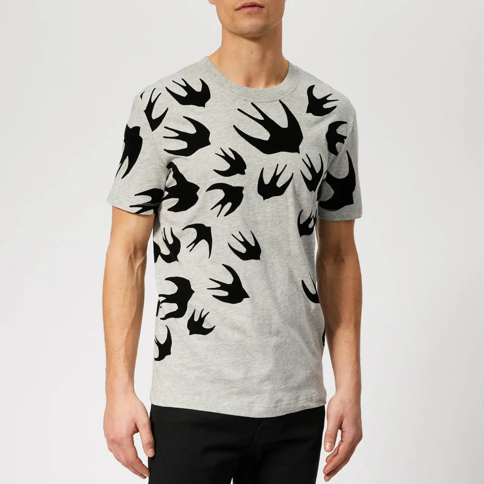 McQ Alexander McQueen Men's Swallow Swarm T-Shirt - Mercury Melange Image 1
