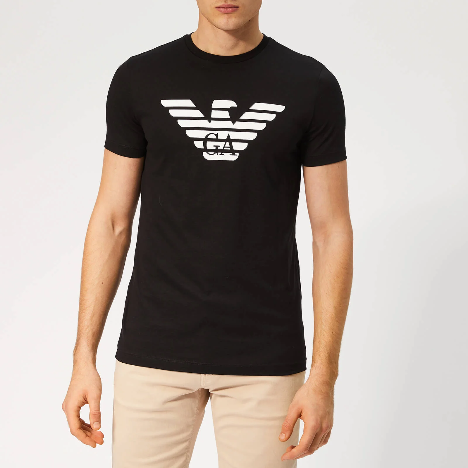 Emporio Armani Men's Large GA Eagle Logo T-Shirt - Nero Image 1