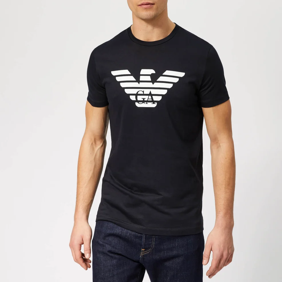 Emporio Armani Men's Large Eagle Logo T-Shirt - Navy Image 1