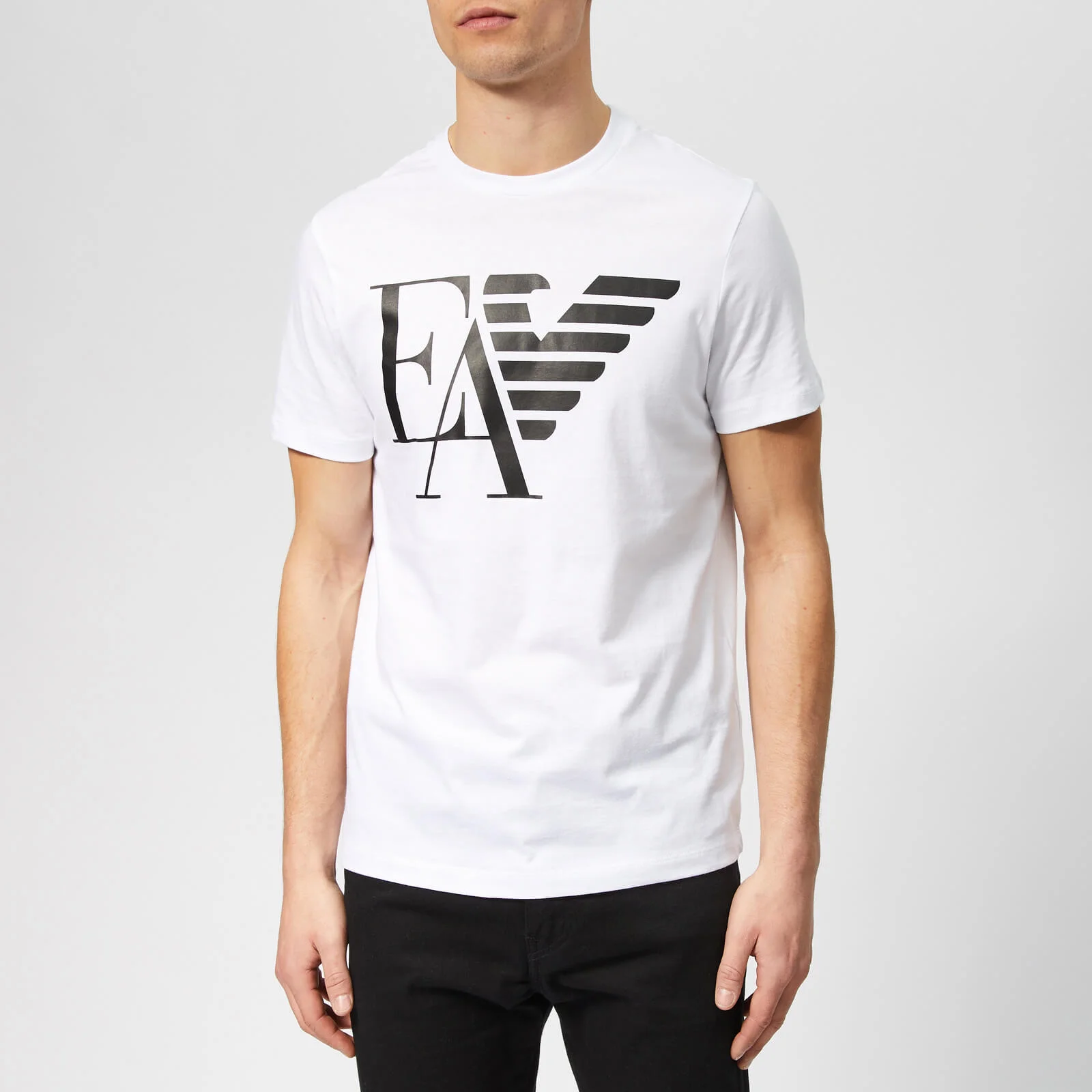 Emporio Armani Men's Ea and Eagle Logo T-Shirt - Bianco Ottico Image 1